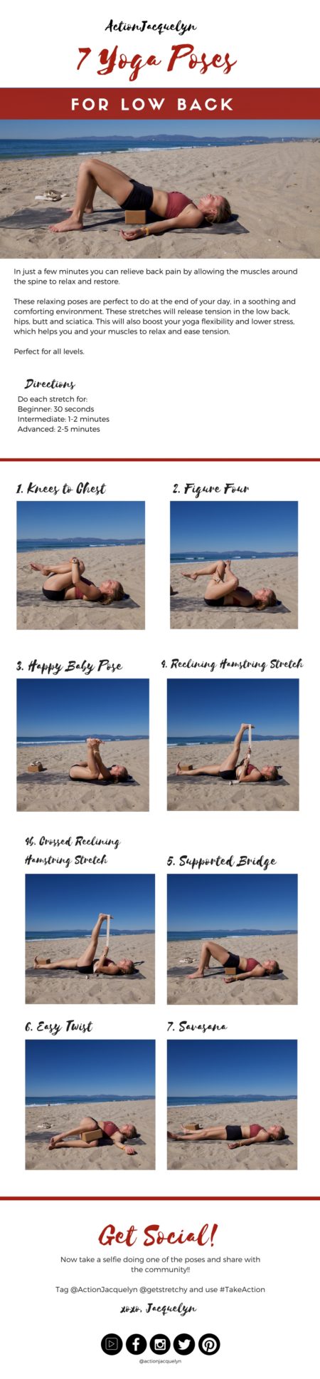 7 YOGA for Low Back Pain Stretches Video + Printable Download PDF